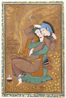 DP240654-The Lovers, by Riza-yi-Abbasi, 1038-A.D. 1630